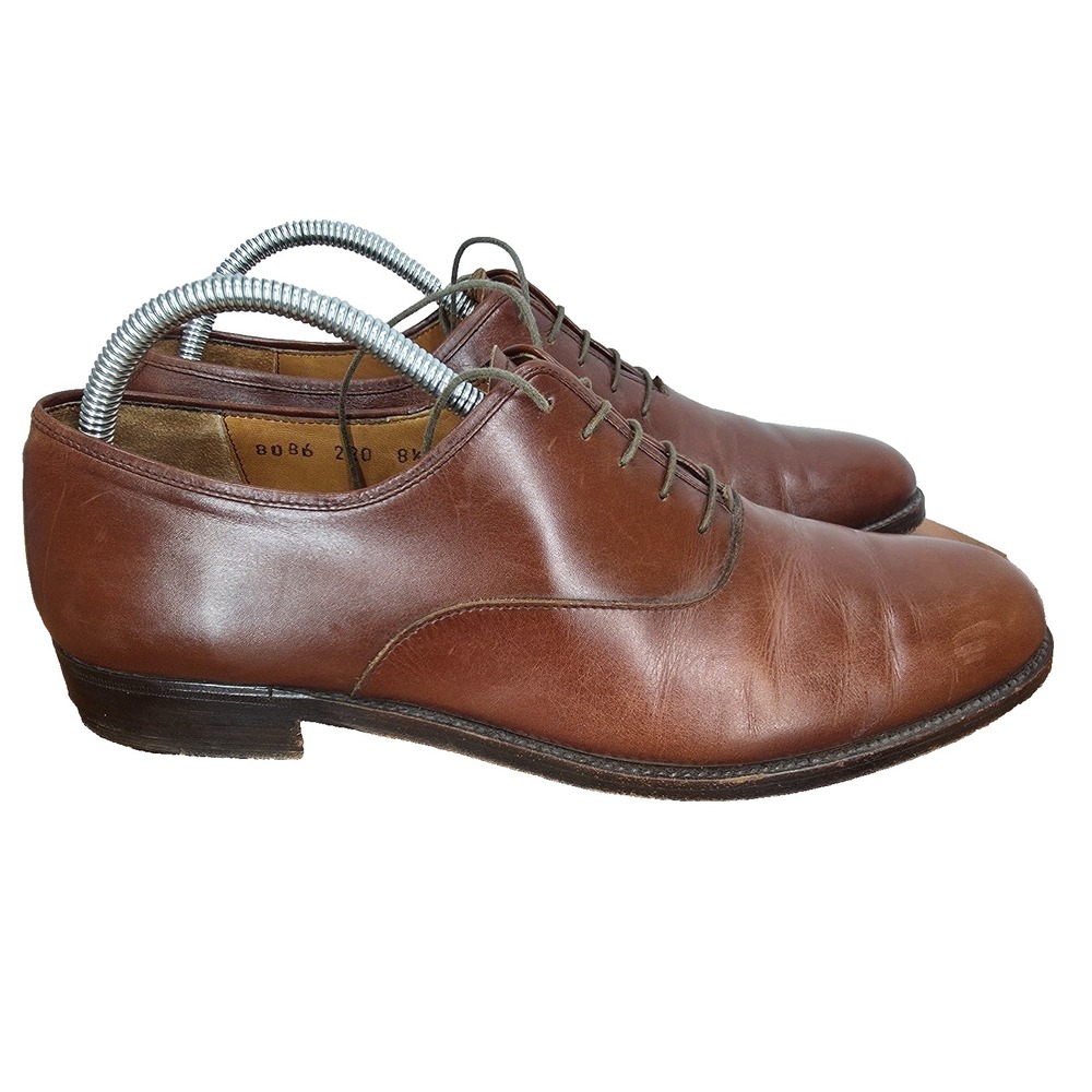 Salvatore Ferragamo Oxford Shoes Mens‎ 8.5 Brown Leather Italy Derby $1490